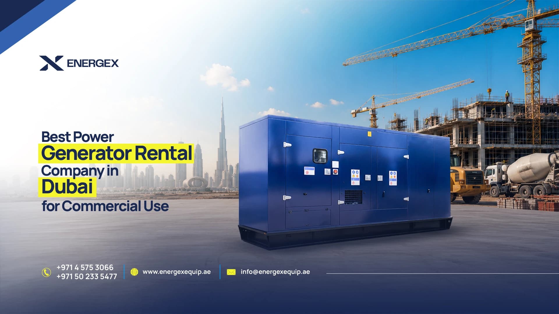 Best Power Generator Rental Company in Dubai for Commercial Use